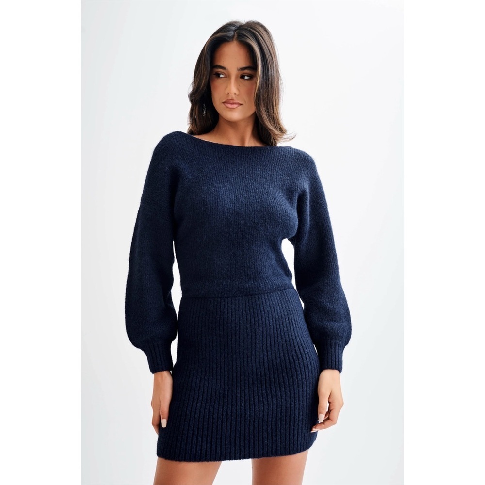 Meshki Rafferty Boat Neck Knit Mini Dress Sz M